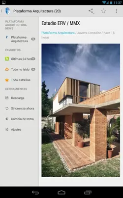 Plataforma Arquitectura RSS reader android App screenshot 1